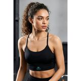 Siyah Standart Fit Baskılı Sırt Detaylı Kadın Spor Büstiyer - 97300