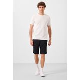 Siyah Standart Fit Dokuma Hafif Esnek Chino Erkek Şort - 81289