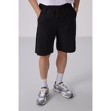 Siyah Standart Fit Dokuma Hafif Esnek Chino Erkek Şort - 81290