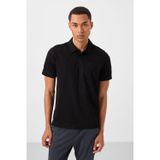 Siyah Standart Kalıp Basic Polo Yaka Erkek T-Shirt - 87748