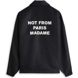 Siyah Su Geçirmez La Veste Slogan Ceket - Not From Paris Madame Yazılı