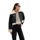 Siyah Suni Deri Ceket Regular Fit/Normal Kesim 1110462-900