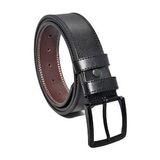 Siyah Suni Deri Çift Dikişli Model 4 Cm.lik Spor Kemer - 7000-11-22k