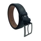 Siyah Suni Deri Desenli 3.5 cm.lik Klasik Kemer - 8000-61-22K-112