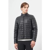 Siyah Suni Deri Hakim Yaka Düz Yırtmaçsız Tam Astar Slim Fit Casual Deri Mont 1038245153