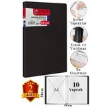 Siyah Sunum Dosyası 10 Lu 2 Adet Poşet Dosyalı Katalog Dosyası 10 Poşetli Kendinden Dosya Plastik Kapaklı