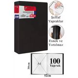Siyah Sunum Dosyası 100 Lü 1 Adet Poşet Dosyalı Katalog Dosyası 100 Poşetli Kendinden Dosya Plastik Kapaklı