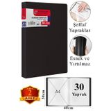 Siyah Sunum Dosyası 30 Lu 2 Adet Poşet Dosyalı Katalog Dosyası 30 Poşetli Kendinden Dosya Plastik Kapaklı