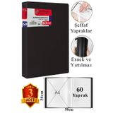 Siyah Sunum Dosyası 60 Lı 3 Adet Poşet Dosyalı Katalog Dosyası 60 Poşetli Kendinden Dosya Plastik Kapaklı