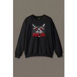 Siyah Sweatshirt Black Cat Purr Evil Kara Kedi Unisex Baskılı Sweat