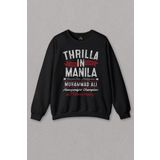 Siyah Sweatshirt Boks Boxing Muhammed Ali Clay Thrilla In Manila Baskılı Unisex Sweat
