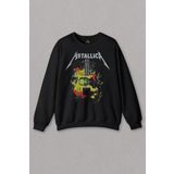 Siyah Sweatshirt Metallica Kirk Ouija Board Guitar Rock Gitar Baskılı Sweat PSW01S-1497