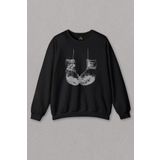 Siyah Sweatshirt Muhammed Ali Clay Boks Eldiveni Impossible Is Baskılı Unisex Sweat