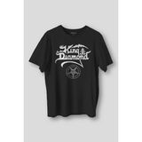 Siyah T-Shirt King Diamond Heavy Metal Mercyful Fate Guitar Gitar Baskılı Unisex Tişört - 2XL