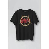 Siyah T-Shirt Slayer Metal Music Guitar Gitar Baskılı Unisex Tişört - XL