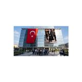 Siyah Takım Elbiseli Atatürk Bayrak ve Türk Bayrağı Premium Raşel Kumaş 2'li Set 10x15 metre ATA21