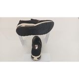 Siyah Taş Detaylı Slip-On Sneaker | Ortopedik Konforlu Günlük Yürüyüş Ayakkabısı | Hafif Dolgu Taban Kadın Spor Ayakkabı