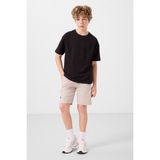 Siyah-Taş Pamuklu Oversize Fit Dokuma Hafif Esnek Chino Erkek Çocuk Şort Takım - 11277 - 14 - 15 Yaş - Siyah - Taş