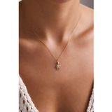 Siyah Taşlı Line Baykuş Kilitli Charm Kolye Ucu
