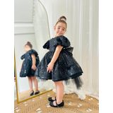 Siyah Taşlı Vintage Kız Bebek Elbise,Doğum günü elbise,fotoğraf çekim elbise,1-11 Yaş Uygun