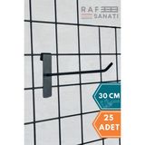 Siyah Tel Pano Kancası 30 cm - Askı Kanca Raf Askısı Raf Aksesuar Tel Askı Çorap Kancası