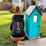 Siyah Thug life Baskili ici polarli Köpek Kıyafeti Sweatshirt