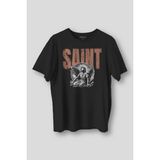 Siyah Tişört Saint Gothic Kutsal Melek Angle Gotik Basklı Unisex T-Shirt - XL