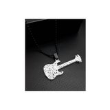 Siyah Top Zincir Beyaz Renk Gitar Kolye