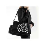 Siyah Totoro Baskılı Unisex Postacı Çantası Beyaz - Siyah