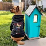 Siyah Trouble Baskili ici polarli Köpek Kıyafeti Sweatshirt