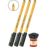 Siyah Tükenmez Kalem 1010 1.0mm 3 Adet Pensan Büro Ofispen Büro Plastik Kapaklı Tükenmez Kalem - 1.00mm - Standart