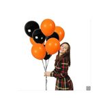 Siyah - Turuncu Metalik Balon 70 Adet+ 5 mt balon zinciri