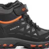 Siyah-Turuncu Unisex Cırtlı Kürklü Çocuk Bot 1831 F
