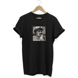 Siyah Unisex Davut Heykeli Cool Baskılı Kısa Kollu T-Shirt - M