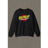 Siyah Unisex Sweatshirt Bazinga Şaka The Big Bang Theory Sheldon Funny Baskılı Sweat