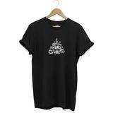 Siyah Unisex Yunan Mitolojisi Heykelleri Baskılı Kısa Kollu T-shirt
