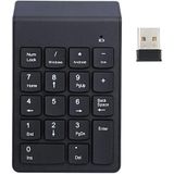 Siyah USB Kablosuz Numerik Klavye Keypad, USB Alıcılı Sayısal Tuş Takımı, PC Laptop Notebook İçin Kablosuz NumPad, Ev Ofis Muhasebe Kullanımına Uygun