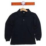 Siyah Uzun Kol Okul Tişört/T-Shirt Polo Yaka Pamuklu Ürün