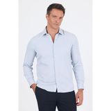Siyah Uzun Kol Sert Yaka Cepsiz Slim Fit Pamuklu Gömlek 1004250225