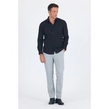 Siyah Uzun Kol Sert Yaka Düz Pamuklu Slim Fit Gömlek 1004260057