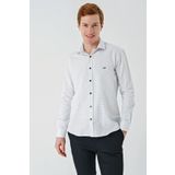 Siyah Uzun Kollu Desenli Armürlü Cepsiz Pamuklu Klasik Slim Fit Dar Kesim Gömlek 1004240189