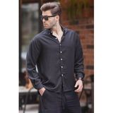 Siyah Uzun Kollu Oversize Erkek Gömlek 6735