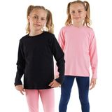 Siyah ve Pembe Kız Çocuk 2'li Paket T-Shirt - Çok Renkli - 3 Yaş