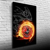 Siyah Ve Turuncu Tonlarda Spor Motosiklet Kanvas Tablo 50 X 70