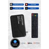Siyah Wi-Fi Canaksız Uydu Alıcı ve Bluetooth Kumanda, Sınırsız Tv Paketi - Ahşap