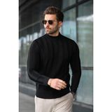 Siyah Yarım Balıkçı Erkek Triko Kazak E7423 - XL
