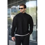 Siyah Yarım Balıkçı Yaka Erkek Basic Sweatshirt E7158 - 2XL