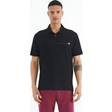 Siyah Yazı Baskılı Standart Form Polo Yaka Erkek T-shirt - 88236