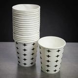 Siyah Yıldız Desenli Karton Bardak - 7 Oz - 50'Li Paket-T