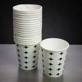 Siyah Yıldız Desenli Karton Bardak - 7 Oz - 50'Li Paket